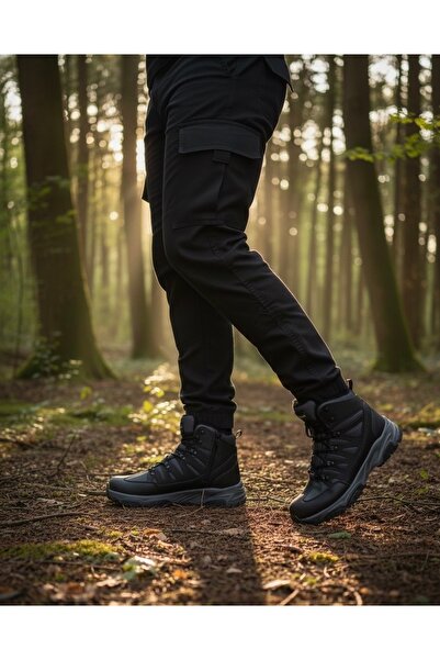 Budaks Pánské boty s fleecovou protiskluzovou termo podrážkou Zimní šněrovací outdoorové trekové boty