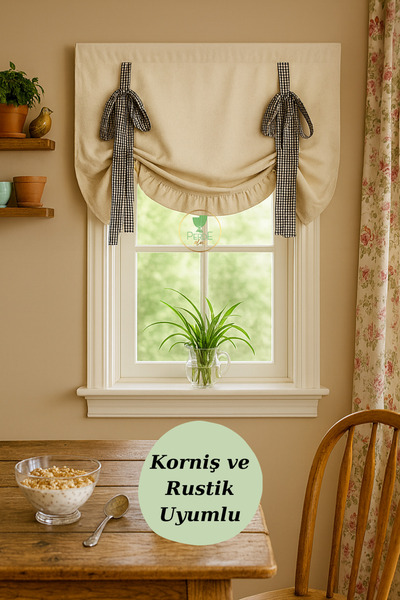 Perdeplus Натуральна картата штора з ретро фоном