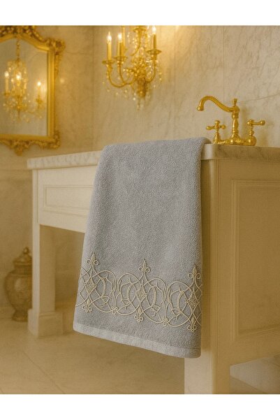 Çeyiz Bahçesi Vires оксамитовий рушник сірий 50 × 90