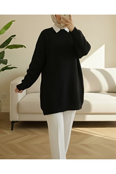 Modamorfo Běžící pletená tunika s diamantovým vzorem