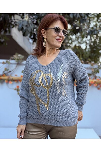 DenizEge Italian Love Sweater Gray