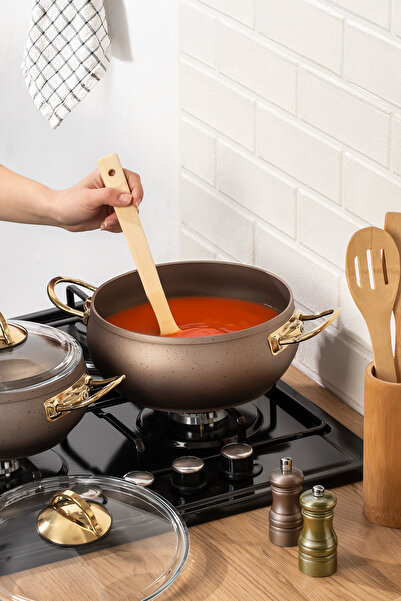 Lines L-5094-2 Clover Hot Pot 7-Piece Globe Cookware Set - Copper Gold Handle