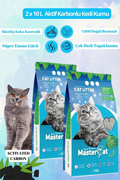 mastercat Aktif Karbonlu Hypoallergenic Topaklanan Kedi Kumu 10l X 2 Adet