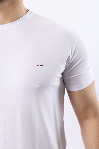 comstar Men's Short Sleeve Summer Crew Neck Tight White T-Shirt