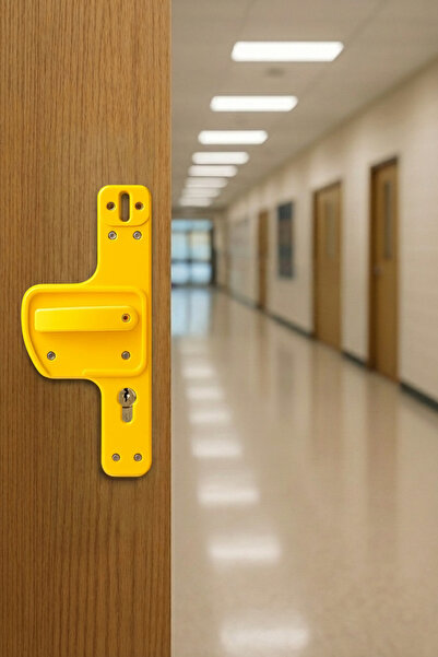 hilal kimya Unbreakable Barrier Door Handle Offering Maximum Safety Durability for School-Nursery Doors-Yellow