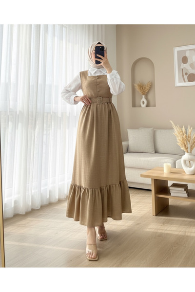 HİJABAYA Διπλό γιλέκο με πουκάμισο με κουμπιά - βιζόν