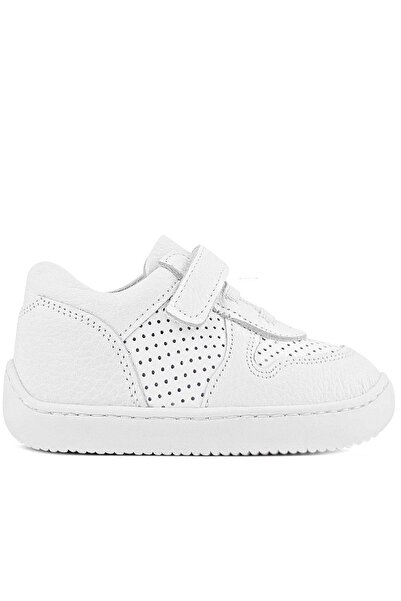 Rakerplus Bob Genuine Leather White Barefoot White Sole Velcro Baby Sneaker Shoes