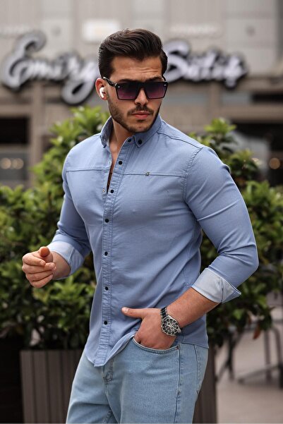 comstar Straight Snap Slim Fit Denim Shirt