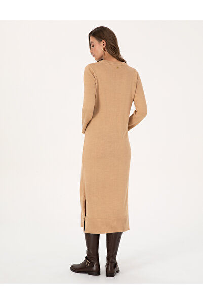 Pierre Cardin Beige Melange Regular Fit Knitwear Dress 50300115-Vr156