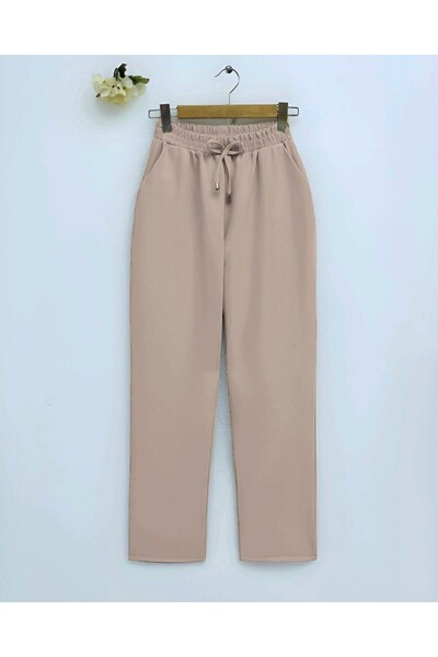 Modamorfo Lace-up narrow leg trousers - beige