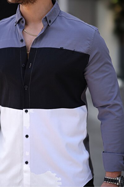 comstar Three Colors Slim Fit Lycra Denim Shirt