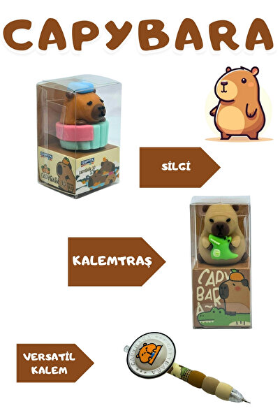 Mikro Capybara Diary & Memory Book Set with Eraser and Versatile Pen