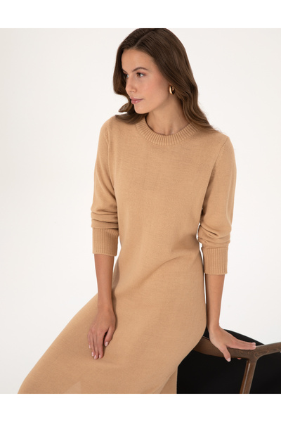 Pierre Cardin Beige Melange Regular Fit Knitwear Dress 50300115-Vr156