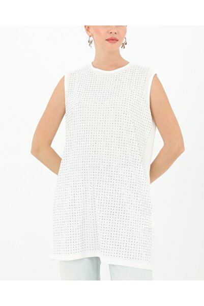 Modamorfo Women's Zero Sleeve Stone Tunic -24S-10525Tun