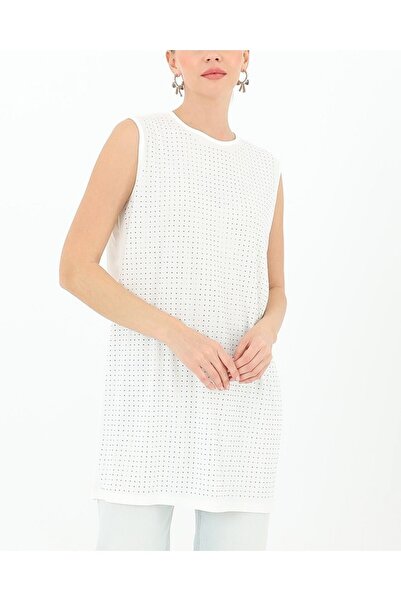 Modamorfo Women's Zero Sleeve Stone Tunic -24S-10525Tun