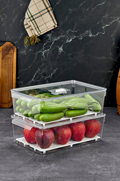 MİHEL Gloss AirControl XL 2’li Süzgeçli Havalandırmalı Kapaklı Buzdolabı & Do...