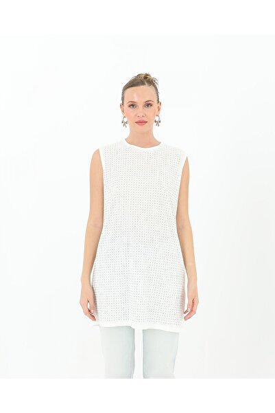 Modamorfo Women's Zero Sleeve Stone Tunic -24S-10525Tun