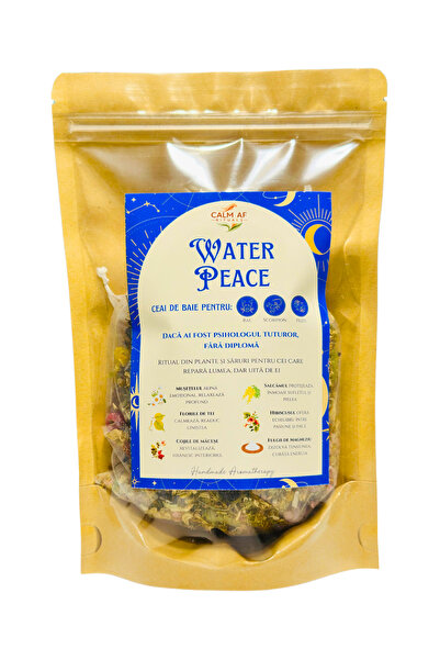 Calm AF Rituals Ceai de Baie "Water Peace" - Zodii de Apa (Rac, Scorpion, Pesti) - Plante, Uleiuri esentiale, Magneziu, 100g