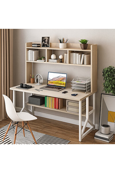 AGD مكتب كمبيوتر للدراسة والألعاب متعدد الأغراض مع رفوف علوية وسفلية 120*60*141سم