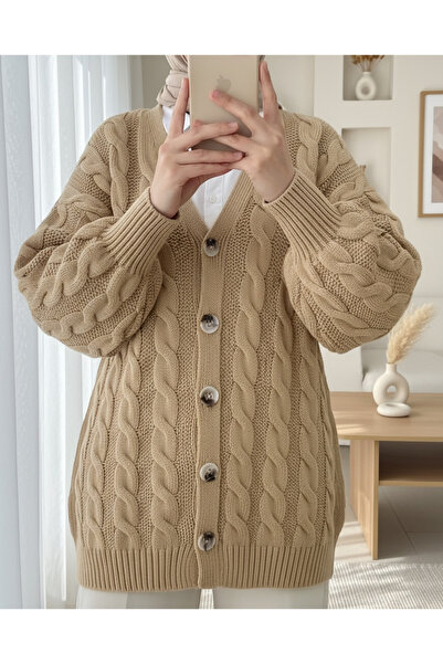 Modamorfo Mink Knitwear Cardigan - Hair Braided and Buttoned