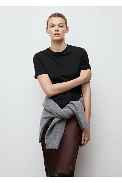 MANGO Woman Pamuklu kısa kollu tişört