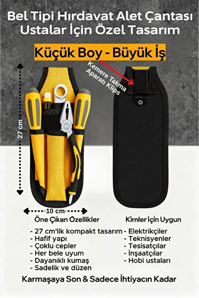 Satış Diyarı Waist Type Hardware Bag, Cloth Tool Bag, Tool Bag, with Belt Clip, for Craftsmen and Technicians