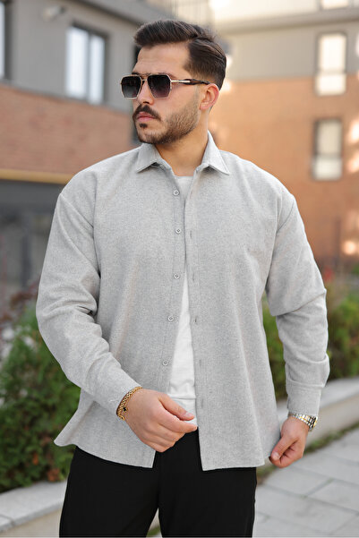 comstar Men's Basic Winter Casual Lumberjack Gray Cashmere Jacket