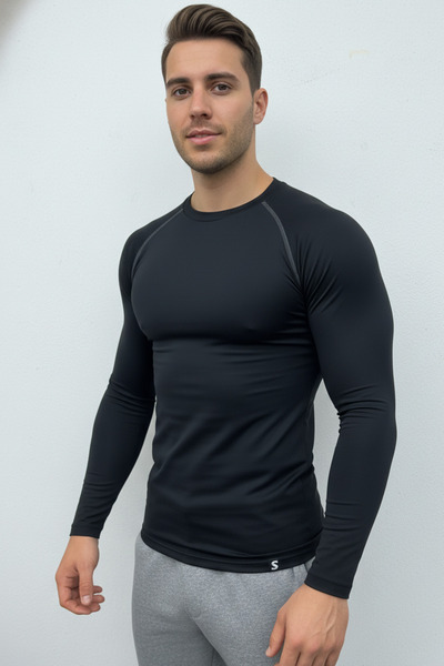 Scorp Ανδρικά εσώρουχα Thermo-Fit με λαιμόκοψη μαύρο