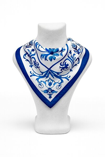 Vanelia Mavi Desenli Fular Bandana