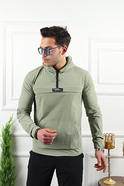 comstar Men's Kangaroo Pocket Parachute Fabric Lycra Seasonal Raincoat