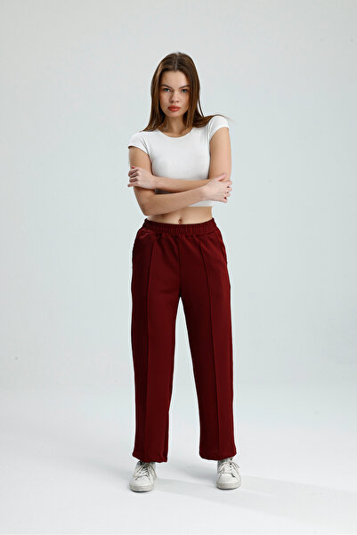 Belinay fashion Pantaloni scuba cu cusături frontale și buzunare