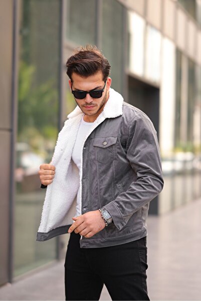 comstar Men's Trend Velvet Fur Jacket Anthracite