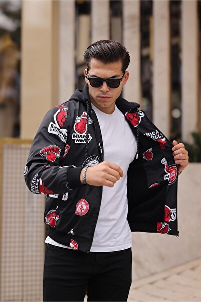 comstar Men's Furry Water Resistant Removable Hooded Raincoat with Pockets