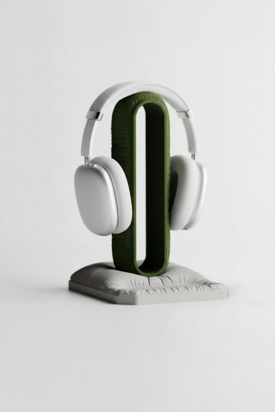 OEM Gaming headset stand, 3D printed, 25 cm, dark green, pillow design