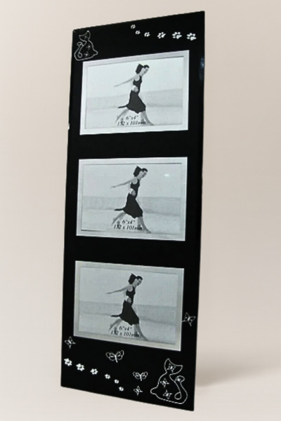 esdekor إطار صور زجاجي أسود ثلاثي الأبعاد من لويانو كاتس مقاس 15×10 مع قطعة و...