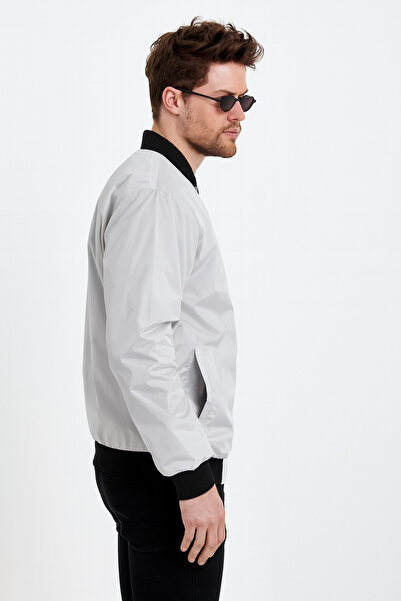 comstar Men's Zippered Gray College Windbreaker & Raincoat