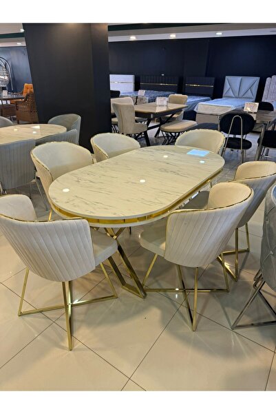 ÜNALMIŞ Salon Mutfak Masa Sandalye Takımı Lüx Quality 90x170 (1MASA-6SANDALYE)