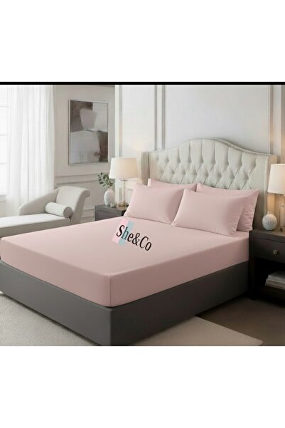 She&Co Double Fitted Sheet Set - Pink