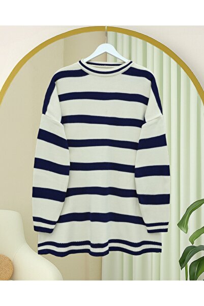 Modamorfo Tunica de tricotat pentru iarnă cu dungi -Parlement