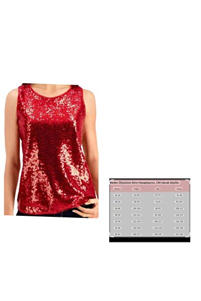 BY HANDE TASARIM Γυναικεία μπορντό παγιέτα μπλούζα