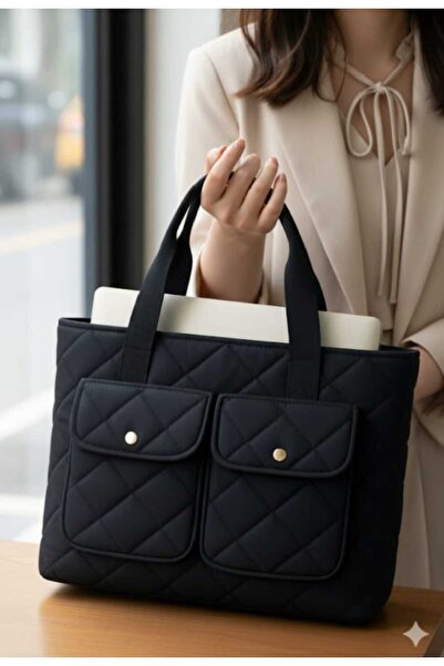 Sofia حقيبة كتف نسائية يومية سوداء مبطنة بحزام