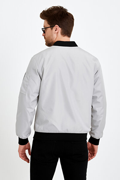 comstar Men's Zippered Gray College Windbreaker & Raincoat