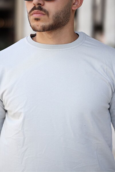 comstar Men's Crew Neck Basic Long Sleeve Tight A.Gray Sweat