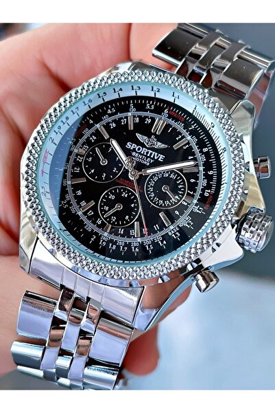 Sportive Phosphorescent Scorpion Yelkovan Silver Color Black Dial Steel Band Case Men's Wristwatch