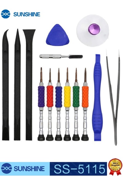 SUNSHINE Screwdriver and opening tools set for repairing and disassembling iPhones and other mobile phones, compatible with all phones, 14 pieces