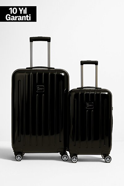 louisiana polo 2'li Valiz Seti Polikarbon Büyük Boy – Orta Boy Valiz Parlak S...