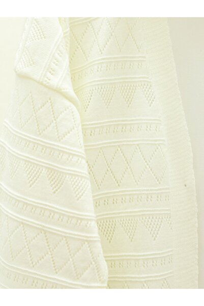 Modamorfo Mixed Patterned Openwork Knitwear Cardigan -Ecru