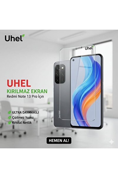 uHeL Xiaomi Redmi Note 13 Pro Tamperli Cam Ekran Koruyucu Kırılmaz Cam
