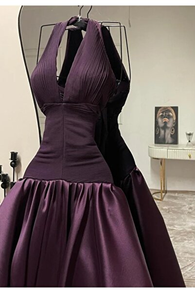 ADORA Mikado evening dress with a chiffon bodice