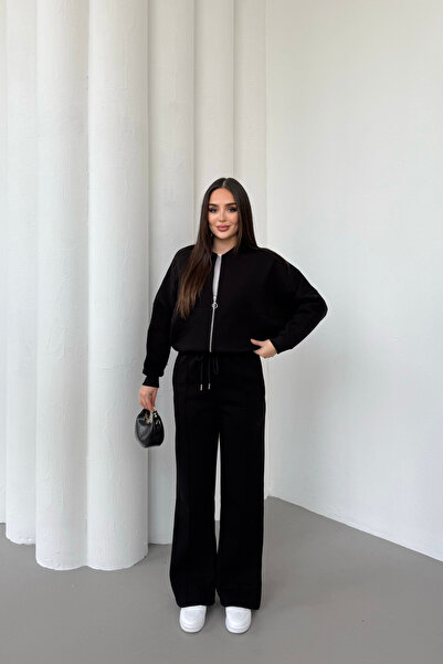 Mezka طقم بدلة رياضية شتوية نسائية مكونة من مبطن بالصوف قطع من القطن بتفاصيل ...